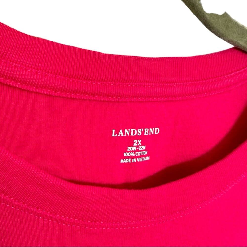 Lands End 100% Baumwolle Bright Pink Tee Size 2x
